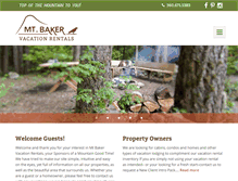 Tablet Screenshot of mtbakervacationrentals.com